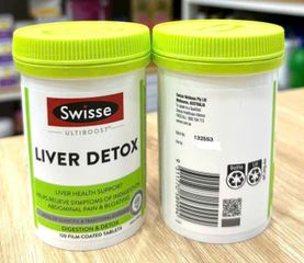 Viên Uống Bổ Gan Giải Độc Swisse Liver Detox 120 Viên - Hỗ Trợ Sức Khỏe Gan Tự Nhiên từ Cây Kế Sữa Úc