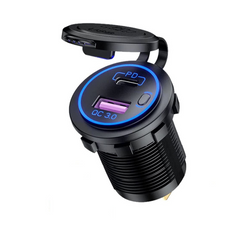 Tẩu Sạc Nhanh Ô Tô/Máy Móc MITARY MTR006 - 67W, 2 Cổng USB & Type-C, Công Tắc Bật/Tắt, Sạc Nhanh Cho iPhone, Samsung, LG
