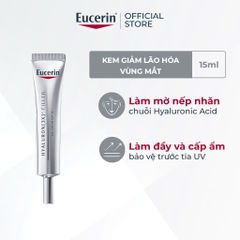 Kem Dưỡng Mắt Eucerin Hyaluron-Filler SPF15 - Giảm Nếp Nhăn, Chống Nắng, Dưỡng Ẩm, Lành Tính cho Da Nhạy Cảm