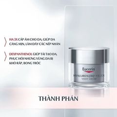 Kem Dưỡng Đêm Eucerin Hyaluron[3x]+ Filler 50ml - Giảm Nếp Nhăn, Dưỡng Ẩm Sâu Cho Làn Da Tươi Trẻ, Mịn Màng