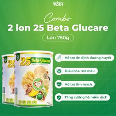 Combo 2 Lon 750gr Sữa Hạt Ngũ Cốc 25 Beta Glucare - Thực Phẩm Chức Năng Cho Người Tiểu Đường, Hỗ Trợ Tim Mạch, Không Đường Tinh Luyện