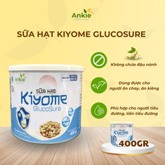 Sữa hạt Kiyome Glucosure ANKIE HEALTHY FOOD bổ sung canxi không đường cho người tiểu đường, 400g, dinh dưỡng cho người ăn chay.