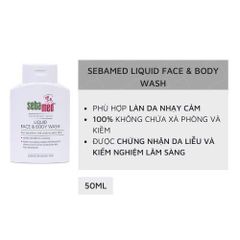 Sữa Rửa Mặt & Tắm Toàn Thân Sebamed Liquid Face & Body Wash 50ml - Chăm Sóc Da Nhạy Cảm - PH 5.5, Dưỡng Ẩm, Kiểm Nghiệm Da Liễu