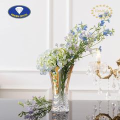 Lọ Hoa Pha Lê Mạ Vàng Bohemia Crystal Cao 25cm - Trang Trí Sang Trọng, Hoa Văn Tinh Xảo, Thủ Công Nhập Khẩu CH Séc
