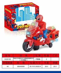 Siêu Nhân Người Nhện Spider-Man Xe Máy Chạy Pin Có Đèn Nhạc - Đồ Chơi Sáng Tạo Cho Trẻ Em HX28198