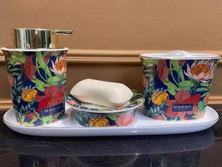 Set Dụng Cụ Nhà Tắm 4 Món Magrace Paris - Bộ Phụ Kiện Sứ Cao Cấp Đẹp Sang Trọng, Thủ Công Mỹ Nghệ