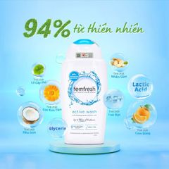 Dung Dịch Vệ Sinh Femfresh Active Wash 250ml - Gel Chăm Sóc Vùng Kín, Khử Mùi, Dưỡng Ẩm, An Toàn Cho Phụ Nữ