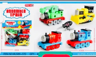Đồ chơi 4 đầu tàu hỏa Thomas kèm tua vít tháo lắp RL589-17D