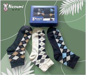 Set 6 Đôi Tất Cổ Cao Họa Tiết Nezumi Nhật Bản - Cotton Mềm Mại, Thấm Hút Mồ Hôi, Phù Hợp Mọi Trang Phục và Dịp Sử Dụng