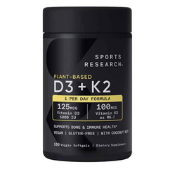 Viên uống hỗ trợ xương khớp Vitamin D3 + K2 Plant Based 160 viên, bổ sung canxi tăng cường sức khỏe xương hiệu quả từ Mỹ