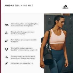 Thảm Tập Yoga Adidas ADMT-12235 - Chất Liệu TPE, Độ Dày 1cm, Cao Cấp, Thoải Mái, Chống Trượt - Dụng Cụ Thể Thao Chính Hãng