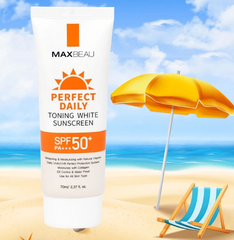 Kem Chống Nắng Maxbeau Toning White Sunscreen SPF50+/PA+++ 70g - Dưỡng trắng da, bảo vệ mạnh mẽ khỏi UVA/UVB, thích hợp cho mọi loại da