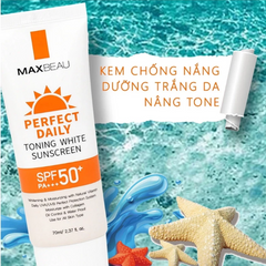 Kem Chống Nắng Maxbeau Toning White Sunscreen SPF50+/PA+++ 70g - Dưỡng trắng da, bảo vệ mạnh mẽ khỏi UVA/UVB, thích hợp cho mọi loại da