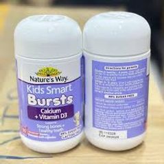 Kẹo dẻo vị dâu sữa bổ sung Canxi D3 Nature’s Way Kids Smart Calcium + Vitamin D3 50 viên