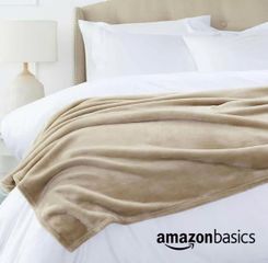 Chăn Nhung Mềm Mại Amazon Basics 152x127cm - Chăn Thanh Lịch Dành Cho Du Lịch, Sofa, Thích Hợp Cho Trẻ Em và Người Lớn
