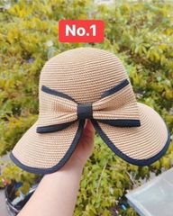 Mũ Cói Chống Nắng - Chống Tia UV UPF 50+ Thời Trang Mix Nơ, Gấp Gọn Tiện Dụng Cho Mùa Hè