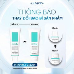 Kem Dưỡng ẩm Ahohwa Vitamin K Cream 50g - Phục Hồi Da Mỏng Đỏ, Giảm Kích Ứng, Cải Thiện Độ Săn Chắc Da