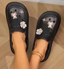 Dép Crocs Nữ Độn Đế 5cm,Chống Trơn Không Thấm Nước,Giày Cross Siêu Nhẹ