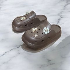 Dép Crocs Nữ Độn Đế 5cm,Chống Trơn Không Thấm Nước,Giày Cross Siêu Nhẹ