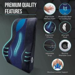 Gối Tựa Lưng Samsonite Cooling Gel - Hỗ Trợ Xương Khớp Chất Liệu Bọt Nhớ và Lưới Thoáng Khí, Sản Phẩm Tiện Ích Cho Dân Văn Phòng