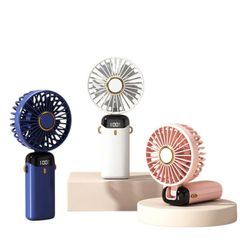 Quạt Tích Điện Cầm Tay Mini N15 - Quạt Sạc Pin Có Màn Hình LED 5 Cấp Độ Gió, Thiết Kế Gọn Nhẹ cho Đi Du Lịch, Hoạt Động Ngoài Trời