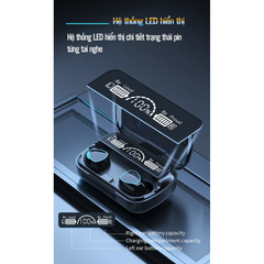 Tai Nghe Không Dây M10 - Bluetooth 5.1 Chống Nước IPX7 - Âm Thanh HIFI Trung Thực, Thời Gian Nghe Lên Đến 6 Giờ
