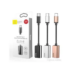 Cáp Chuyển Đổi Type-C Sang 3.5mm & Type-C Baseus L40 - Kết Nối Tai Nghe và Sạc Cho Điện Thoại, Dài 12cm