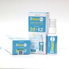 Xịt họng Dimao Pro Oral Spray Vitamin D3 + K2 25ml - Bổ sung Canxi, Hỗ trợ Phát Triển Xương và Răng cho Trẻ Em