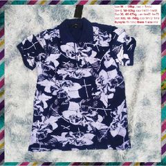 Áo Polo Nam Phối Hoa Màu Xanh Than - Chất liệu Cotton Thoáng Mát, Thanh Lịch, Phong Cách Dễ Phối Trang Phục, Thích Hợp Đi Làm Hay Đi Chơi