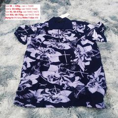 Áo Polo Nam Phối Hoa Màu Xanh Than - Chất liệu Cotton Thoáng Mát, Thanh Lịch, Phong Cách Dễ Phối Trang Phục, Thích Hợp Đi Làm Hay Đi Chơi