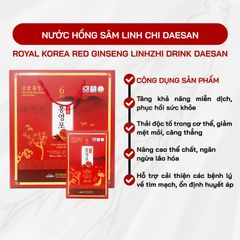 Nước Hồng Sâm Linh Chi Daesan Hàn Quốc - Hỗ Trợ Tăng Cường Miễn Dịch, 70ml x 30 Gói, Giảm Mệt Mỏi, Cải Thiện Giấc Ngủ