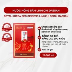 Nước Hồng Sâm Linh Chi Daesan Hàn Quốc - Hỗ Trợ Tăng Cường Miễn Dịch, 70ml x 30 Gói, Giảm Mệt Mỏi, Cải Thiện Giấc Ngủ