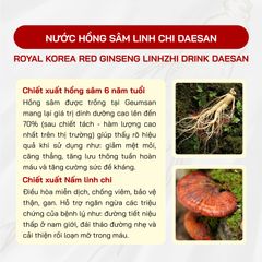 Nước Hồng Sâm Linh Chi Daesan Hàn Quốc - Hỗ Trợ Tăng Cường Miễn Dịch, 70ml x 30 Gói, Giảm Mệt Mỏi, Cải Thiện Giấc Ngủ