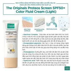 Kem Chống Nắng MartiDerm Proteos Screen SPF50+ Color Cream Light-Chống nắng màu nền Mềm Mại và Bảo Vệ Da Chống Tia UV 40ml