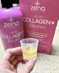 ​Collagen + Biotin Zena Liquid 900ml hỗ trợ da căng mịn, giảm nếp nhăn, tóc móng dẻo dai hơn hàng nội địa Mỹ