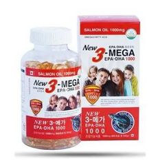 Viên uống tinh dầu cá hồi New 3 Mega EPA DHA 1000mg (hộp 300 viên) - Hỗ trợ sức khỏe tim mạch, trí não và thị lực
