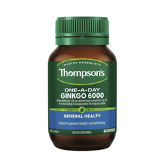 Viên Bổ Não Thompson's One-A-Day Ginkgo 6000 - Tăng Cường Tuần Hoàn Não, Cải Thiện Trí Nhớ Và Giảm Căng Thẳng, 60 Viên