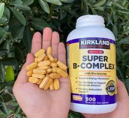 Viên uống Vitamin B tổng hợp Kirkland Super B Complex 500 viên - Tăng cường sức khỏe, năng lượng và hỗ trợ miễn dịch
