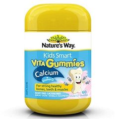 Kẹo Dẻo Gummy Nature's Way 60 Viên - Bổ Sung Canxi và Vitamin D Cho Trẻ Em, Hương Vị Trái Cây Ngon Miệng, Phát Triển Xương Chắc Khỏe