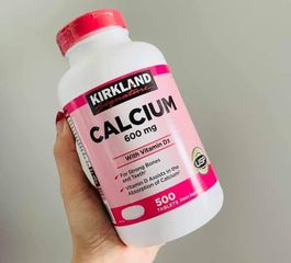 Viên uống Canxi Kirkland Calcium 600mg + D3 - Hỗ trợ xương khớp & hấp thu canxi - 500 viên - Bổ sung thiết yếu hàng ngày