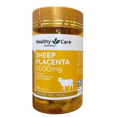 Viên uống nhau thai cừu Healthy Care Sheep Placenta 5000mg - Tăng cường sức khỏe và làm đẹp da, 100 viên - Sản phẩm từ Úc.