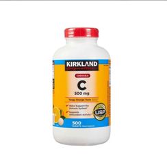 Viên ngậm Vitamin Kirkland Chewable Vitamin C 500mg hương cam - Hỗ trợ miễn dịch, sức khỏe và hấp thu sắt - Hộp 500 viên tiện lợi