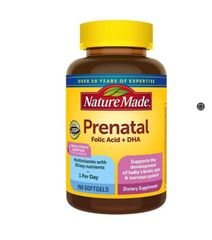 Vitamin tổng hợp Bầu Mỹ Nature Made Prenatal Folic Acid + DHA 150 viên - Hỗ trợ sức khỏe mẹ bầu và sự phát triển của thai nhi