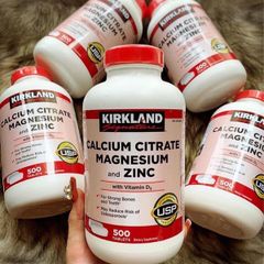 Viên uống bổ sung Canxi, Magie, Zinc Kirkland 500mg - Hỗ trợ sức khỏe xương và miễn dịch cho người lớn, 500 viên