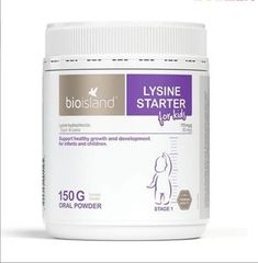 Bột hỗ trợ tăng chiều cao Bioisland Lysine Starter For Kid của Úc lọ 150g dành cho trẻ dưới 6 tuổi