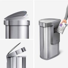Thùng Rác Cảm Ứng Kháng Khuẩn 45L Simplehuman - Thiết Kế Thông Minh, Vật Liệu Thép Không Gỉ, Mở Tự Động, Ít Tiếng Ồn