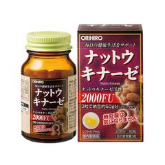 Viên uống ngừa tai biến, đột quỵ Nattokinase 2000FU Orihiro - 60 viên - Tăng cường lưu thông máu, hỗ trợ trí nhớ, bảo vệ sức khỏe