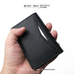 Ví thẻ MINI-MO da bò SAFFIANO, dáng đứng 6 ngăn thẻ, thiết kế đơn giản, thanh lịch, CH-03