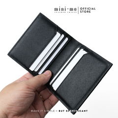 Ví thẻ MINI-MO da bò SAFFIANO, dáng đứng 9 ngăn thẻ, thiết kế đơn giản, thanh lịch, CH-02