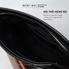 Túi Đeo Chéo MINI-MO TOP FOLDED Da Bò Black Patent Cao Cấp, Phong Cách Trẻ Trung Hiện Đại. SBAG-02